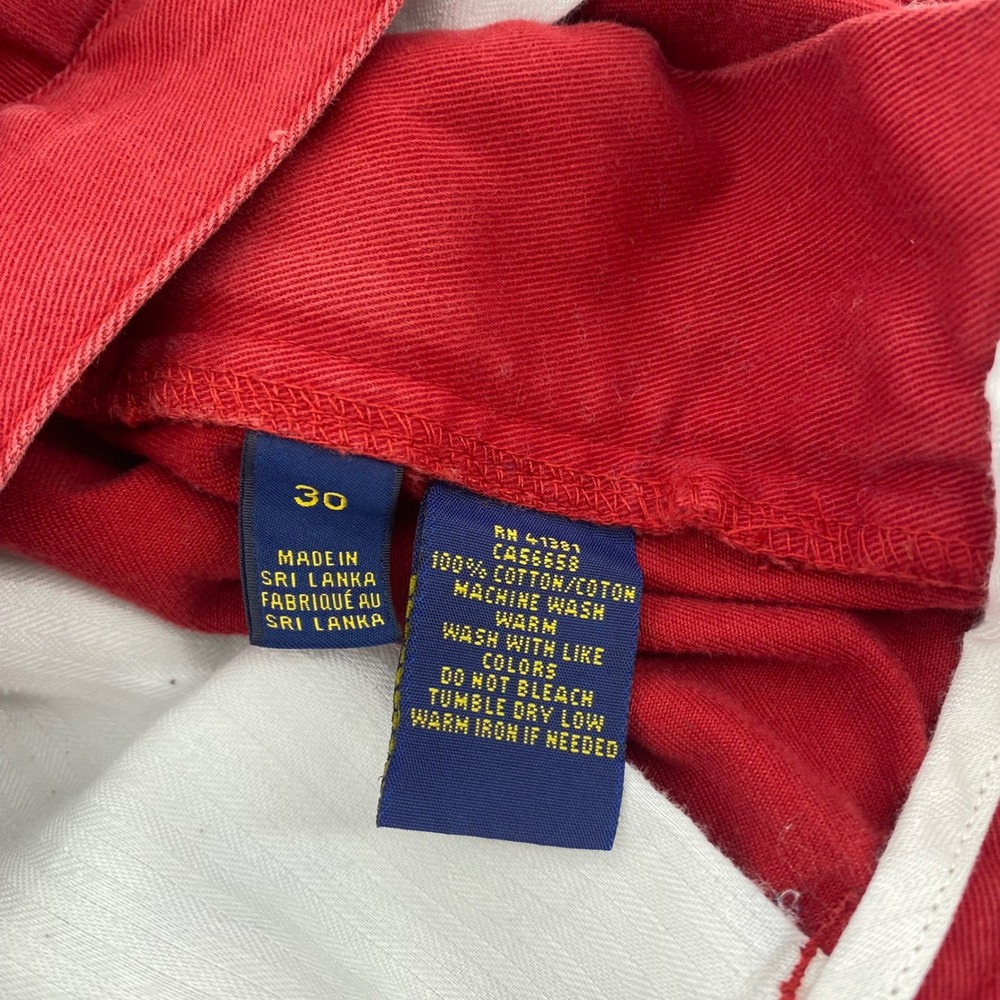 Polo Ralph Lauren Shorts Men 30 Red Chino Cotton Twill Preppy Classic Flat Front - Picture 4 of 9